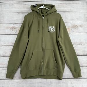 Dixxon Ground Up Customs Full Zip Hoodie Sweatshirt Mens Large Green